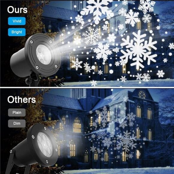 Christmas Snowflake Projector Lights Waterproof LED Snowfall Projection - Picture 2 of 6